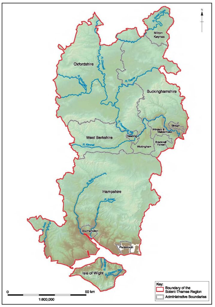 map of the solent thames region