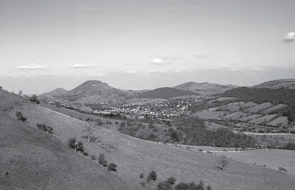 Photograph of the landscape of the Church Stretton valley